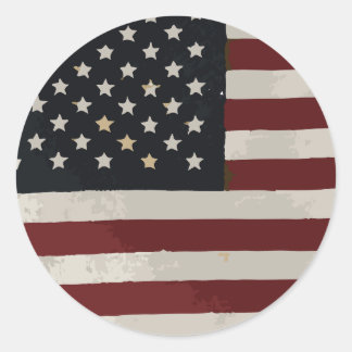 Wasserfarbe 4. Juli Amerikanische Flagge Runder Aufkleber