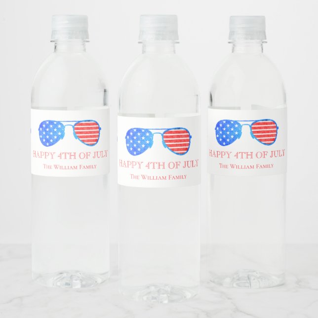 Wasserfarbe 4. Juli USA Sonnenbrille Themed Party (Flaschen)