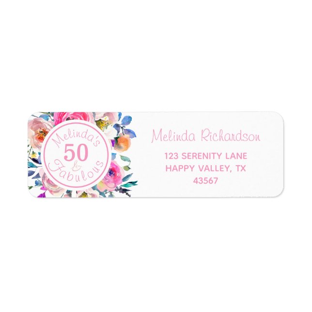 Wasserfarbe 50 und üppig rosa Rosen Blütenfarbe (Vorne)