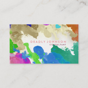 Wasserfarbe Abstrakt Elegant Cooles mehrfarbiges R Visitenkarte