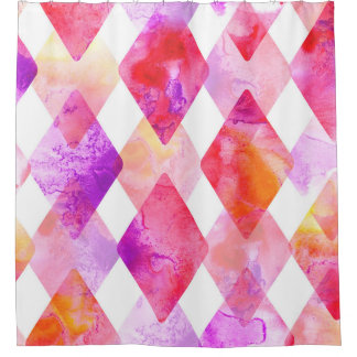 Wasserfarbe Abstrakt: Handgemalt Nahtlos. Duschvorhang