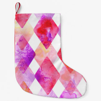 Wasserfarbe Abstrakt: Handgemalt Nahtlos. Kleiner Weihnachtsstrumpf