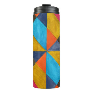 Wasserfarbe abstrakt kreatives Design. Thermosbecher