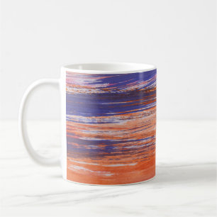 Wasserfarbe Abstrakt: Orangefarbene Blende Kaffeetasse
