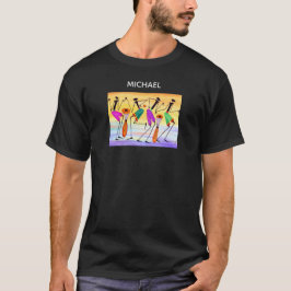 Wasserfarbe, Abstrakte afrikanische Art Glückstanz T-Shirt