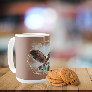Wasserfarbe Adler Gerahmt Bouquet Kaffeetasse
