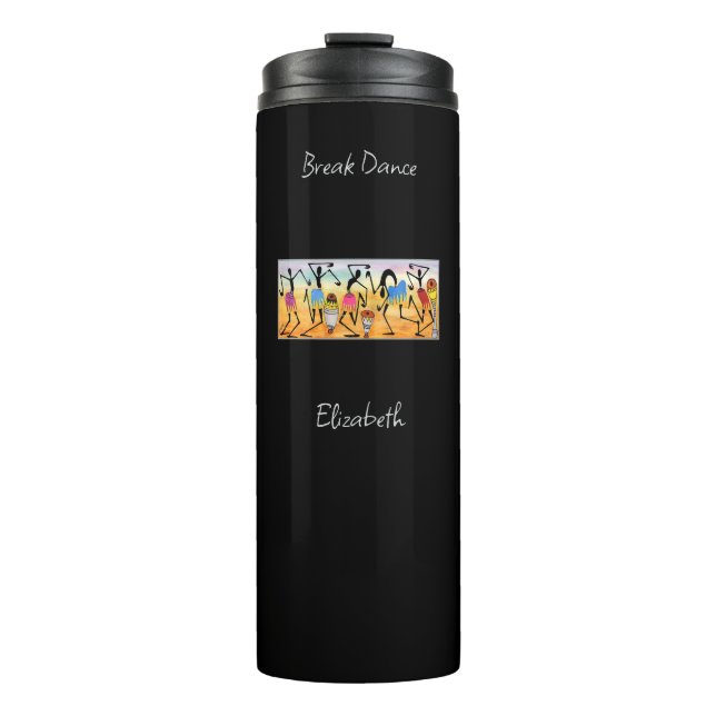 Wasserfarbe, Afrcan Art Phantastisches Herz Erwärm Thermosbecher (Vorderseite)