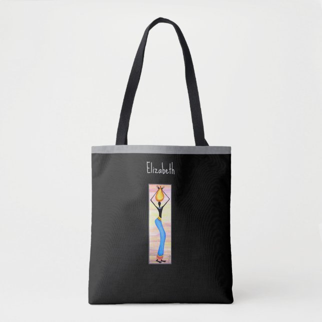 Wasserfarbe, afrikanische Kunst, Kokosölverkäufer Tasche (Vorderseite)