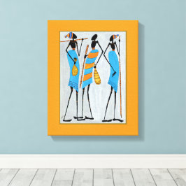 Wasserfarbe, afrikanische Kunst, Maasai Krieger Leinwanddruck