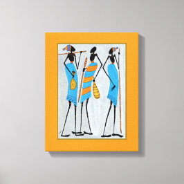 Wasserfarbe, afrikanische Kunst, Maasai Krieger Leinwanddruck