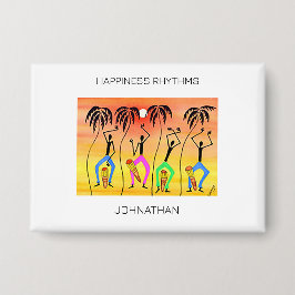 Wasserfarbe, afrikanische Kunst, Phantastischer So Button