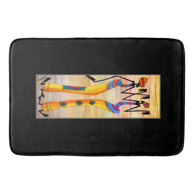 Wasserfarbe, afrikanische Kunst, Phantastischer Ta Badematte (Vorderseite)