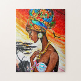 Wasserfarbe - Afrikanische Prinzessin - Größe ausw
