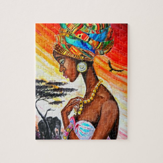 Wasserfarbe - Afrikanische Prinzessin - Hübsche Fr (Vertikal)