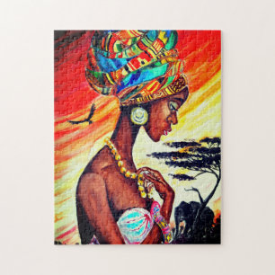 Wasserfarbe - Afrikanische Prinzessin - schön -