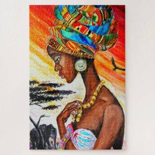 Wasserfarbe - Afrikanische Prinzessin - Schöne Fr