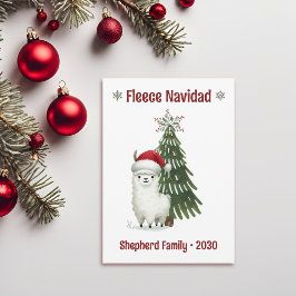 Wasserfarbe Alpaca Fleece Navidad Feiertagskarte