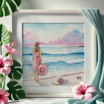 Wasserfarbe am Ufer Fotodruck<br><div class="desc">"By the Shoreline" ist eines meiner neuesten Aquarellbilder von Strandszenen, die einen ruhigen Augenblick mit sanften rosa Kunstwerken und einem ruhigen blauen Meer einfangen. Dieses emotionale Stück Strandkunst besticht durch eine Frau am Ufer und einen zweiten Strand, der im Sand ruht und einen ruhigen, symbolischen Einblick in Verbindung und Reflexion...</div>