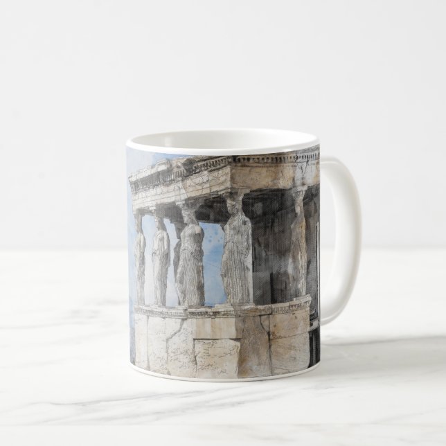 Wasserfarbe Ancient Athens Kaffee Tasse - Griechis (VorderseiteRechts)