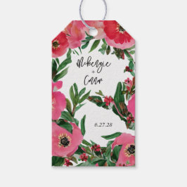 Wasserfarbe Anemone Hochzeit Geschenkanhänger