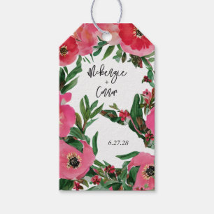 Wasserfarbe Anemone Hochzeit Geschenkanhänger