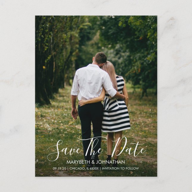 Wasserfarbe Anemone Skript Save the Date Postkarte (Vorderseite)