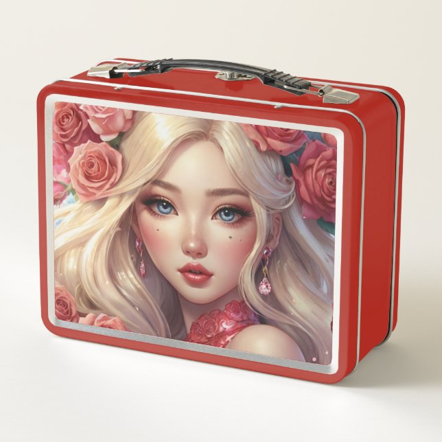 Wasserfarbe Anime Metal Lunchbox (Rückseite)