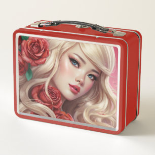 Wasserfarbe Anime Metal Lunchbox
