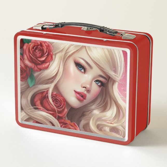 Wasserfarbe Anime Metal Lunchbox (Rückseite)
