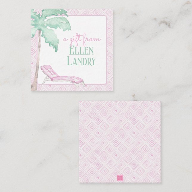 Wasserfarbe Art Deco Palm Beach Unterkunft Mitteilungskarte (Vorne/Hinten)