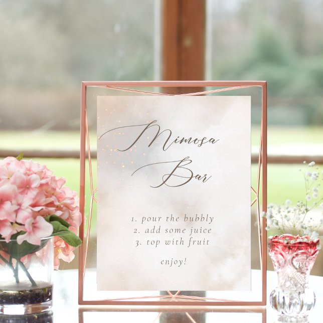 Wasserfarbe auf Cloud 9 Brautparty Mimosa Bar Poster (Von Creator hochgeladen)