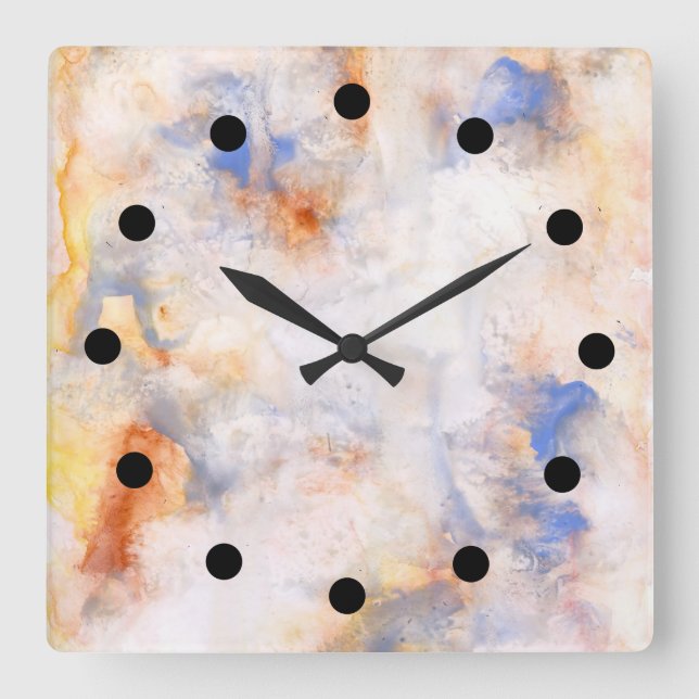 Wasserfarbe auf der Lose-Uhr Quadratische Wanduhr (Vorderseite)