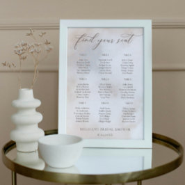 Wasserfarbe auf der Wolke 9 Brautparty Sitzkarte Poster