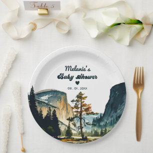 Wasserfarbe Babydusche Yosemite Nationalpark Pappteller