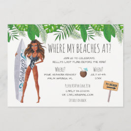 Wasserfarbe Bachelorette Surf Beach Party Einladung