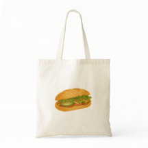 Wasserfarbe Bánh Mì Leinwand Totbeutel