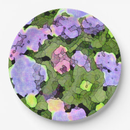 Wasserfarbe Batik Hydrangeas Pappteller