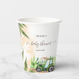 Wasserfarbe Bauernhof Tiere Traktor Baby Shower Pappbecher
