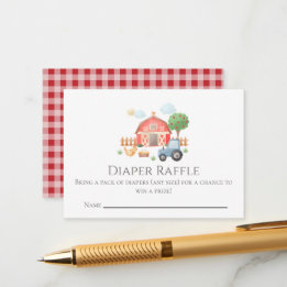 Wasserfarbe Bauernhoftiere Baby Shower Windel Raff Begleitkarte