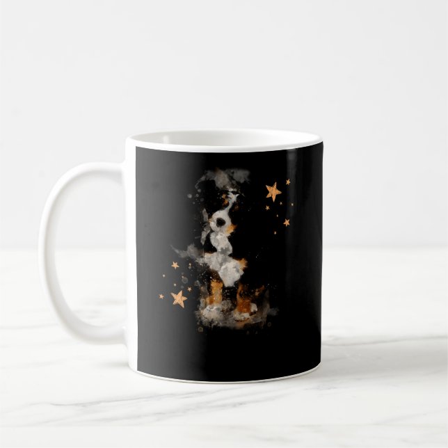 Wasserfarbe Bernedoodle Mama Doodle Kaffeetasse (Links)