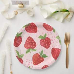 Wasserfarbe Berry Sweet Strawberry Dusche Pappteller