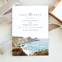 Wasserfarbe Big Sur Kalifornien Küste Save the Dat