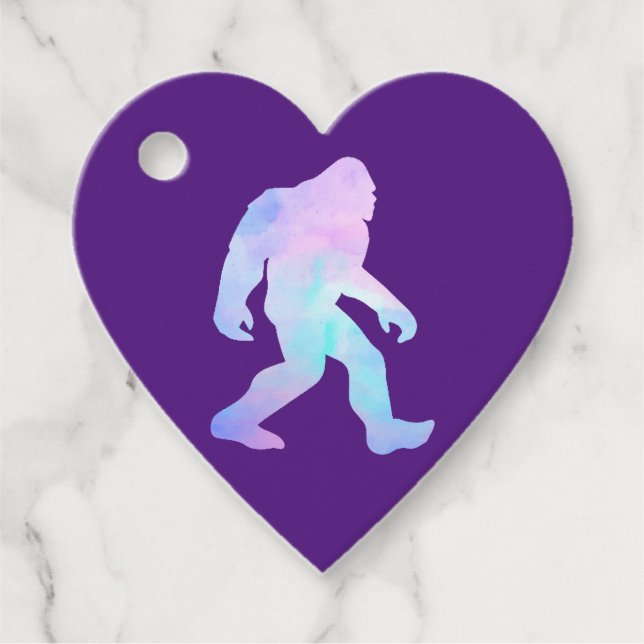 Wasserfarbe Bigfoot Geschenkanhänger (Vorderseite)