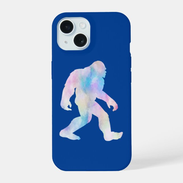 Wasserfarbe Bigfoot iPhone 15 Hülle (Rückseite)