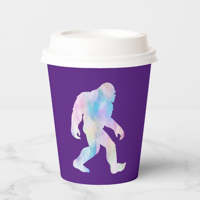 Wasserfarbe Bigfoot Pappbecher (Vorderseite)
