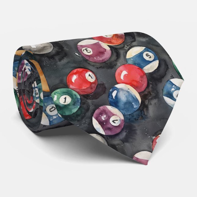 Wasserfarbe Billardtisch Billard Farbige Krawatte (Gerollt)