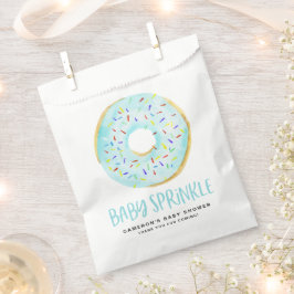 Wasserfarbe Blau Glazed Donut Baby Sprinkle Geschenktütchen