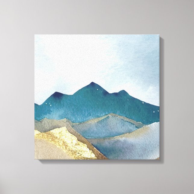 Wasserfarbe Blau Grün Goldmedaille Leinwanddruck (Vorderseite)