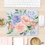 Wasserfarbe Blau Pink Hydrangea Peony Spring Flora Mousepad<br><div class="desc">Verwandeln Sie Ihren Arbeitsbereich mit unserem Mit Monogramm Watercolor Blue Pink Spring Floral Mouse Pad. Tauchen Sie ein in die ruhige Schönheit der blauen Hydrangea, der rosafarbenen Punta und der Rose, elegant in Pastelltönen eingefangen. Erhöhen Sie Ihr Schreibtischerlebnis mit einer Touch von Feder und personalisieren Sie es mit Ihrem Monogramm....</div>