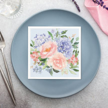 Wasserfarbe Blau Pink Hydrangea Peony Spring Flora